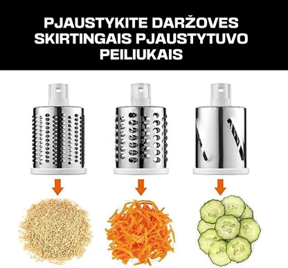Ranka pjausto daržoves virš pjaustytuvo indo