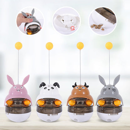 Keturi gyvūnų formų žaislai ir skanėstų įdėjimo detalės
