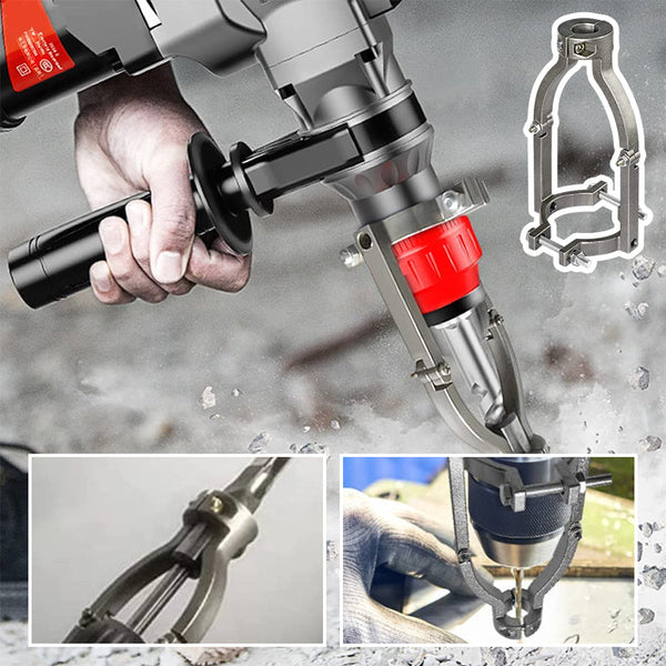Gręžtuvas pritvirtintas prie reguliuojamo metalinio stovo