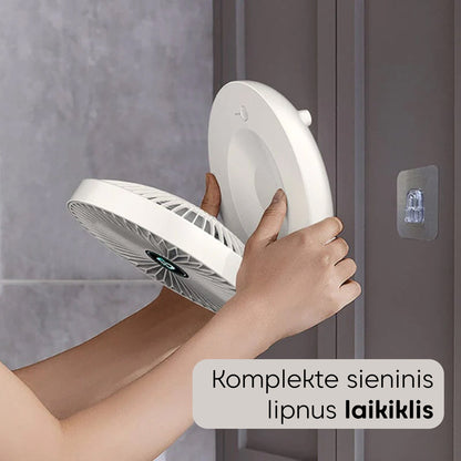 Įkraunamas išmanusis ventiliatorius – naudojimo pavyzdys