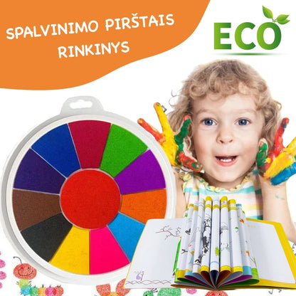 Spalvinimo pirštais rinkinys – komplektacijos vaizdas