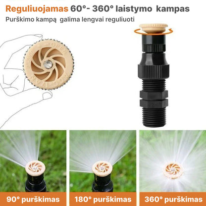 Automatinė vejos laistymo sistema – šoninis vaizdas