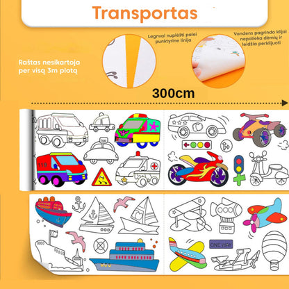 Lipnus spalvinimo ritinys (3 m) – komplektacijos vaizdas
