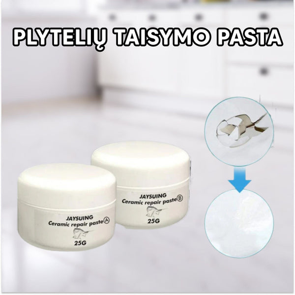 Plytelių taisymo pasta – bendras vaizdas