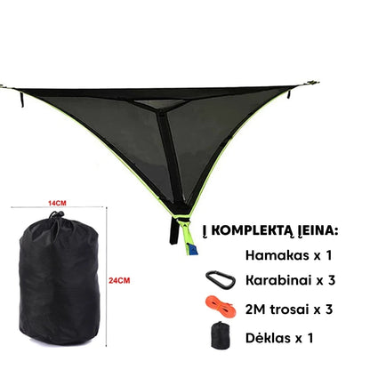 Daugiavietis hamakas – šoninis vaizdas