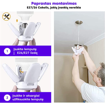 Sulankstoma LED lemputė – šoninis vaizdas
