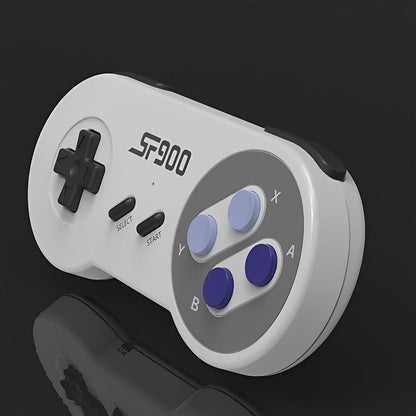 Baltas SF900 retro žaidimų pultas juodame fone