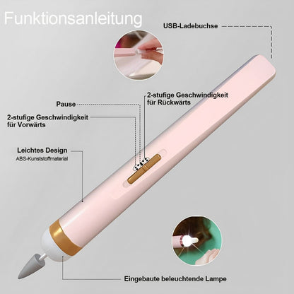 Rožinės frezos valdymo mygtuko, USB jungties ir lemputės schema