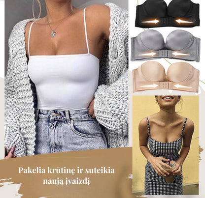 Liemenėlės silueto palyginimo koliažas