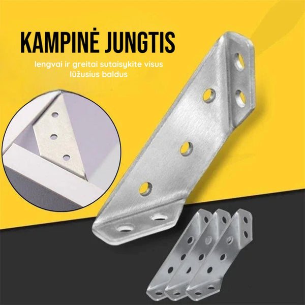 Nerūdijančio plieno kampinė baldų jungtis