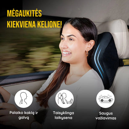 Frido Ultimate kaklo pagalvė ant automobilio sėdynės