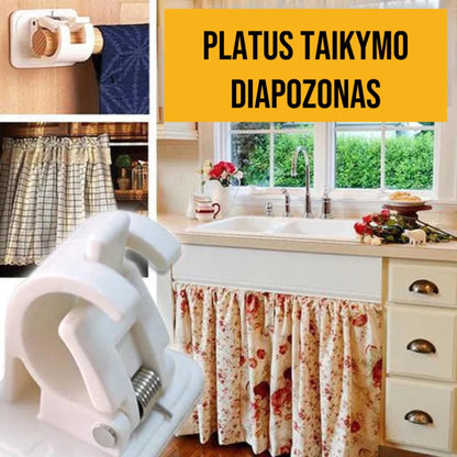 Reguliuojamas laikiklis skirtingo storio strypams