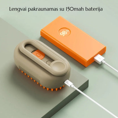 Augintinių šepetys kraunamas USB-C laidu