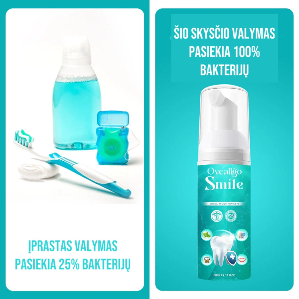 Dantų balinimo skystis Smile su 99,99% bakterijų naikinimu
