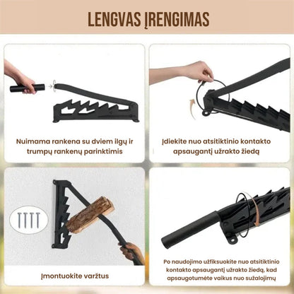 Malkų įstatymo ir svirties naudojimo žingsniai