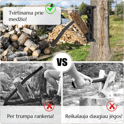 Sieninio skaldiklio palyginimas su rankiniu skaldymu
