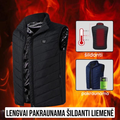 juoda liemenė su akumuliatoriaus iliustracija