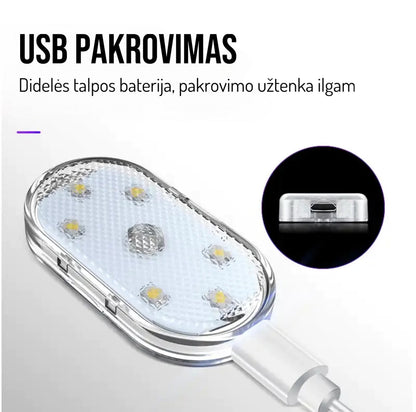 IrozeLED lemputės įkrovimas USB laidu