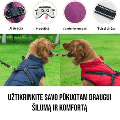DogFashion™ neperšlampama žieminė striukė šunims – priekinė pusė