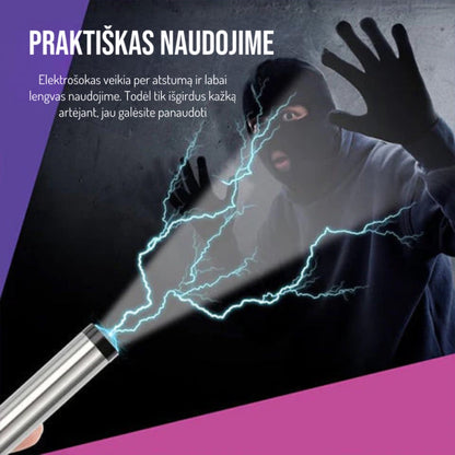 Elektrošoko prietaiso elektros išlydžio iliustracija