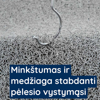 Kilimėlio kilpinė struktūra stambiu planu