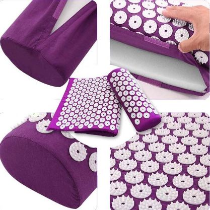 Violetinis ACUMAT kilimėlio ir pagalvės komplektas