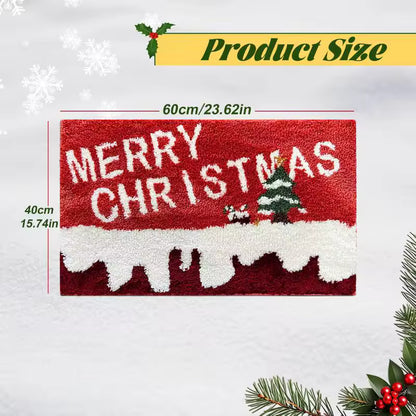 Kalėdinio durų kilimėlio su užrašu „Merry Christmas“ 40 × 60 cm matmenys