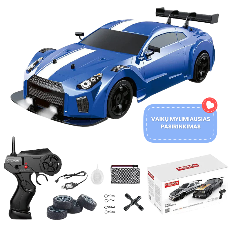 RC Drift Automobilis su LED Šviesomis ir Garų Efektu