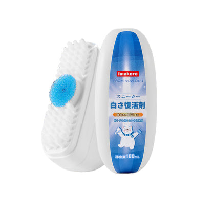 Batų valymo šepetėlis ir 100 ml valiklio buteliukas
