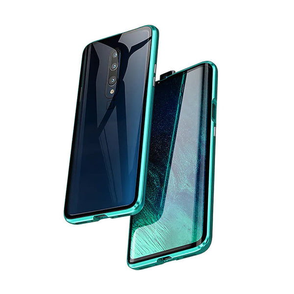 Grūdinto stiklo dvipusis telefono dėklas (Samsung modeliui) – bendras vaizdas, Žalia
