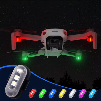 Belaidės RGB LED blykstės – drono blykstės raudonos ir žalios spalvos