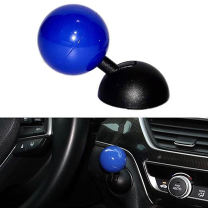Mėlyna automobilio mygtuko svirtelė baltame fone