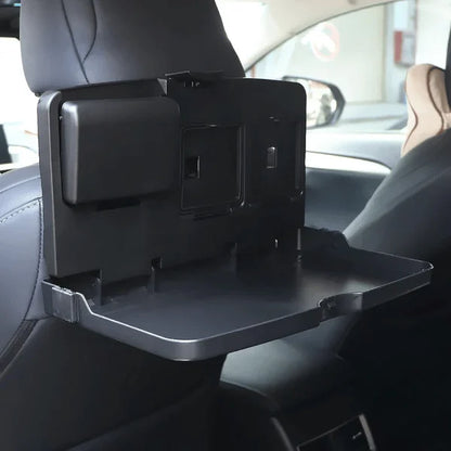 Sulankstytas automobilio padėklas ant sėdynės atlošo
