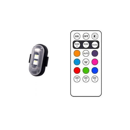 Belaidės RGB LED blykstės – viena blykstė su pulteliu