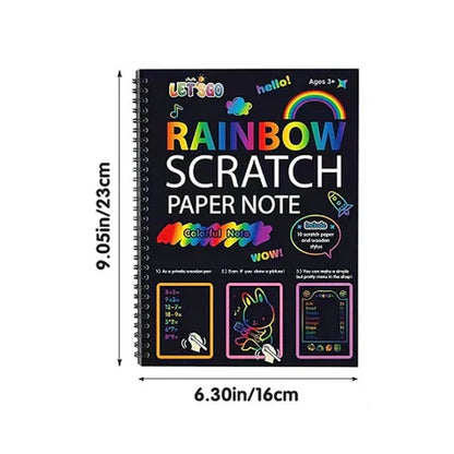 Rainbow Scratch Paper Note knygelės 23 ir 16 cm matmenys