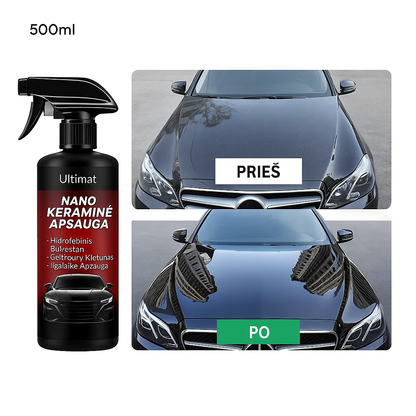 Ultimat 500 ml automobilio apsauga – hidrofobinis sluoksnis, nano keraminis poliravimas, išskirtinis kietumas ir blizgesys ilgalaikei apsaugai