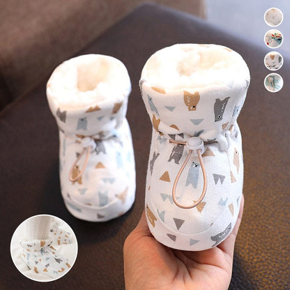 Šilti kūdikių batukai su kailiuku – priekinė pusė, 11cm (0-6men.) variantas