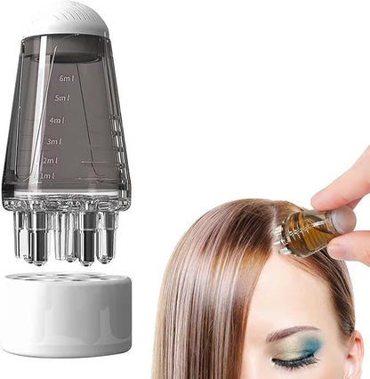 Graduotas plaukų aliejaus aplikatorius ir naudojimas prie plaukų šaknų