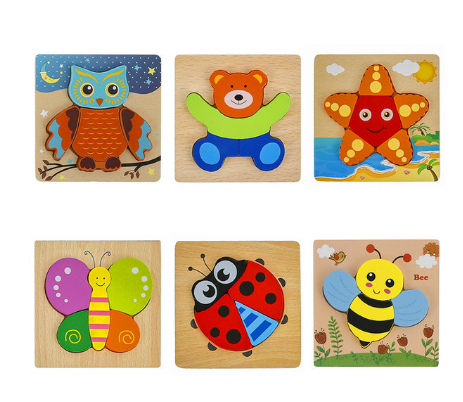 "Montessori" dėlionės vaikams (6 vnt.)