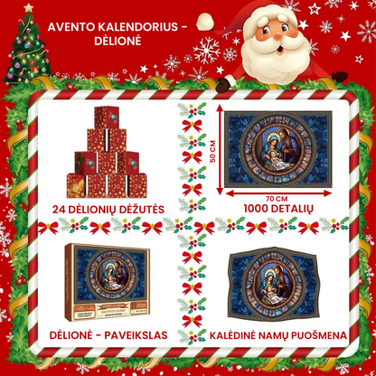Advento kalendorius - dėlionė "Kristaus gimimas" – bendras vaizdas