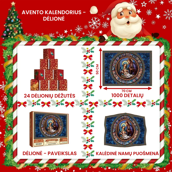 Advento kalendorius - dėlionė "Kristaus gimimas" – bendras vaizdas