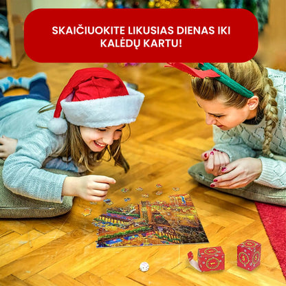 Advento kalendorius - dėlionė "Kalėdų senelio rojus" – detalė stambiu planu