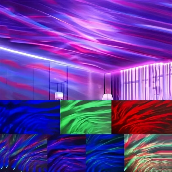 Projektorius Šiaurės pašvaistė iš priekio ant neutralaus fono