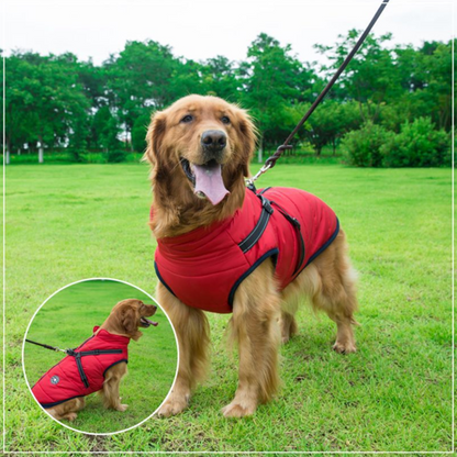 DogFashion™ neperšlampama žieminė striukė šunims – šoninis vaizdas