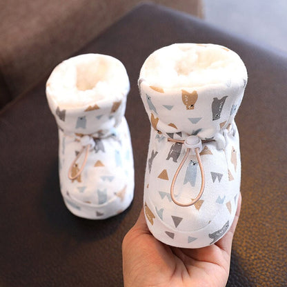 Šilti kūdikių batukai su kailiuku – galinė pusė, 13cm (12-18men.) variantas