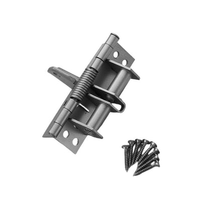 Automatiniai durų vyriai – matmenų schema, sidabrinė variantas